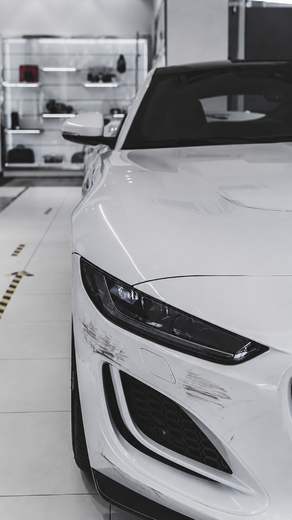 Car scuff damage before ScuffIQ smart repair